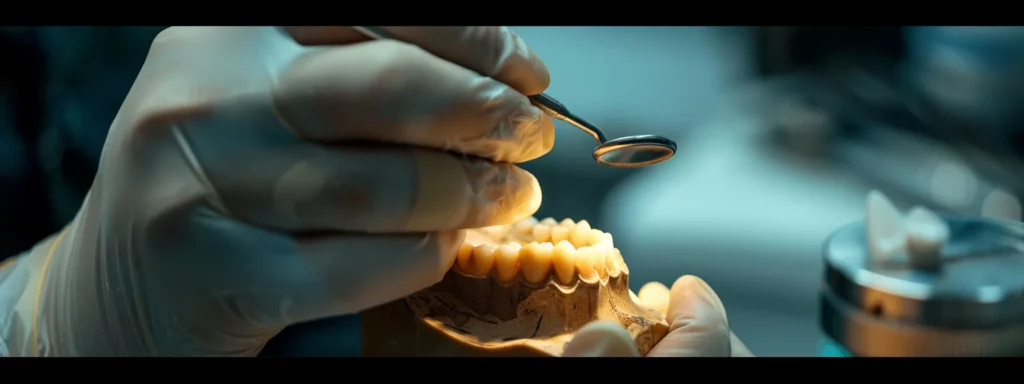 a dental technician carefully shaping a crown to match a patient's natural dentition.